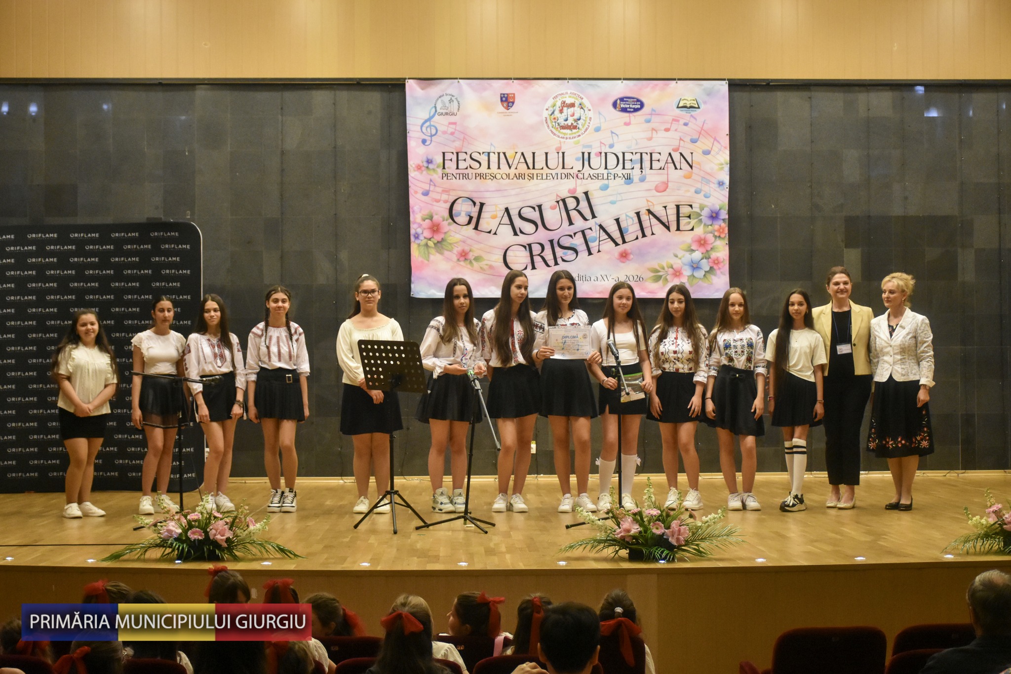 Festivalul „Glasuri Cristaline” aduce pe scena Ateneului din Giurgiu 1600 de elevi