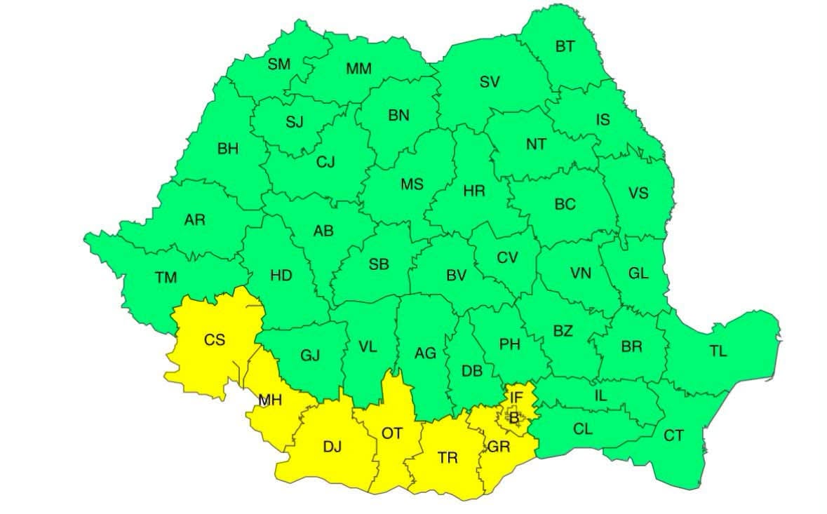 ATENȚIONARE METEOROLOGICĂ
